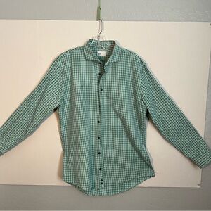Nordstrom men’s shirt size 17 aqua blue 100% cotton long sleeves